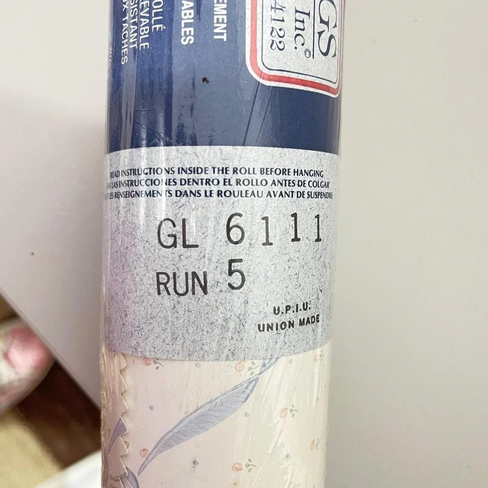 C&A Wallcoverings‎ Vintage Wallpaper Roll OS Cream Floral GL 6111 1988 Ribbon